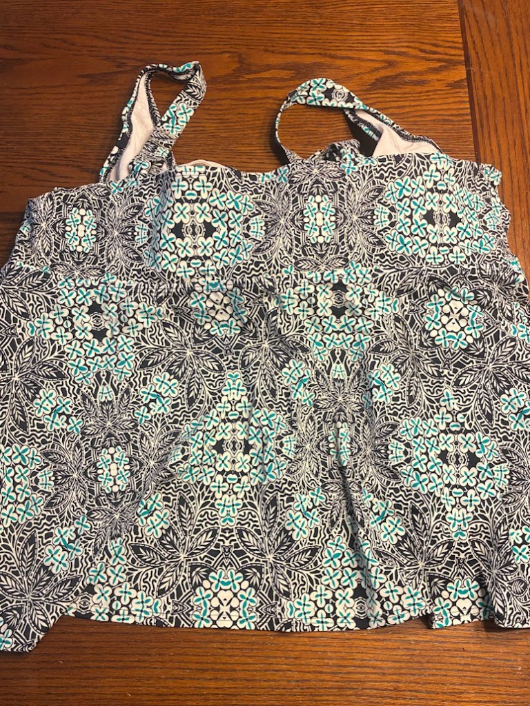 Swimsuits For All Tankini Top - Womens Size 28 - Teal/Black New With Tags — image 5 of 5